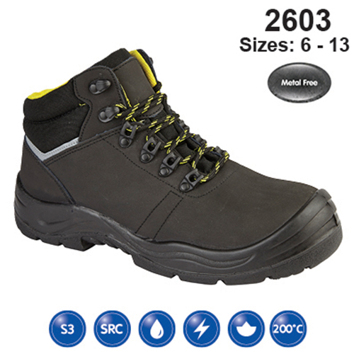 black composite hiker boots